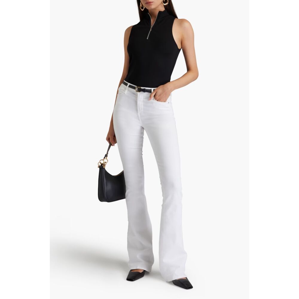 FRAME Le High Flare Super Stretch Denim Jeans White Size 27